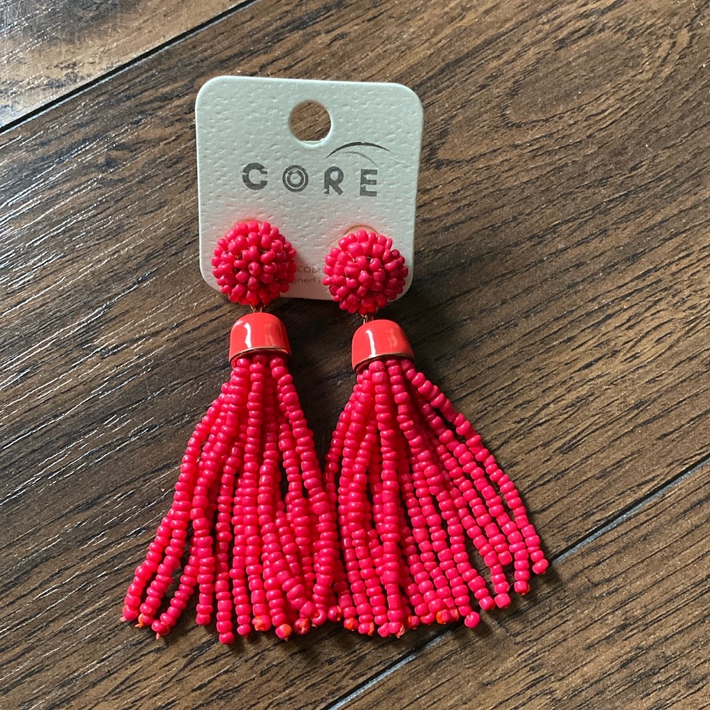 Beaded tassel earrings NWT